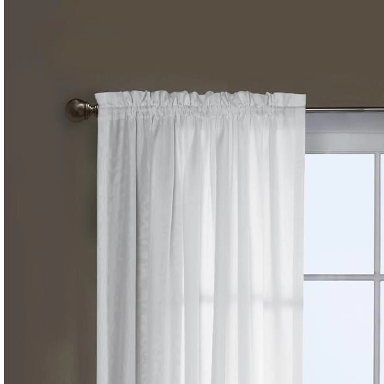 Commonwealth Thermavoile Rhapsody Lined Tailored Pole Top Curtain Panel - 54x84" - White