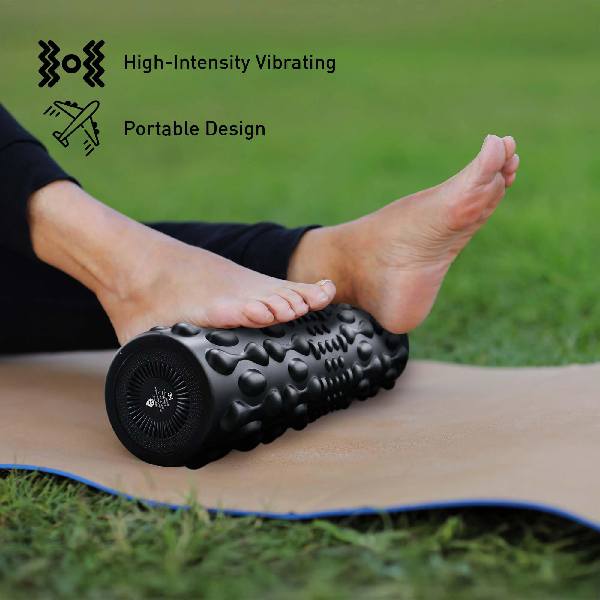 Pursonic Unisex Fitness Recovery Vibrating Foam Roller with 5-Speed Massage Therapy & Deep Muscle Relief