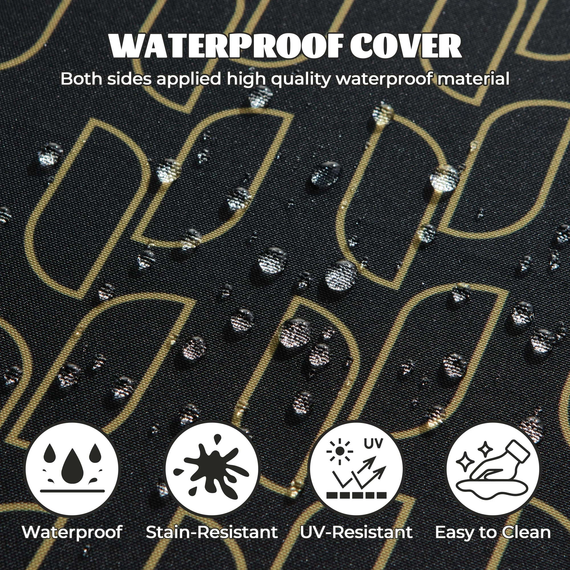 Unikome Set of 4 Waterproof Outdoor Round Chair Cushions, Fade Resistant Garden Cushion Pads