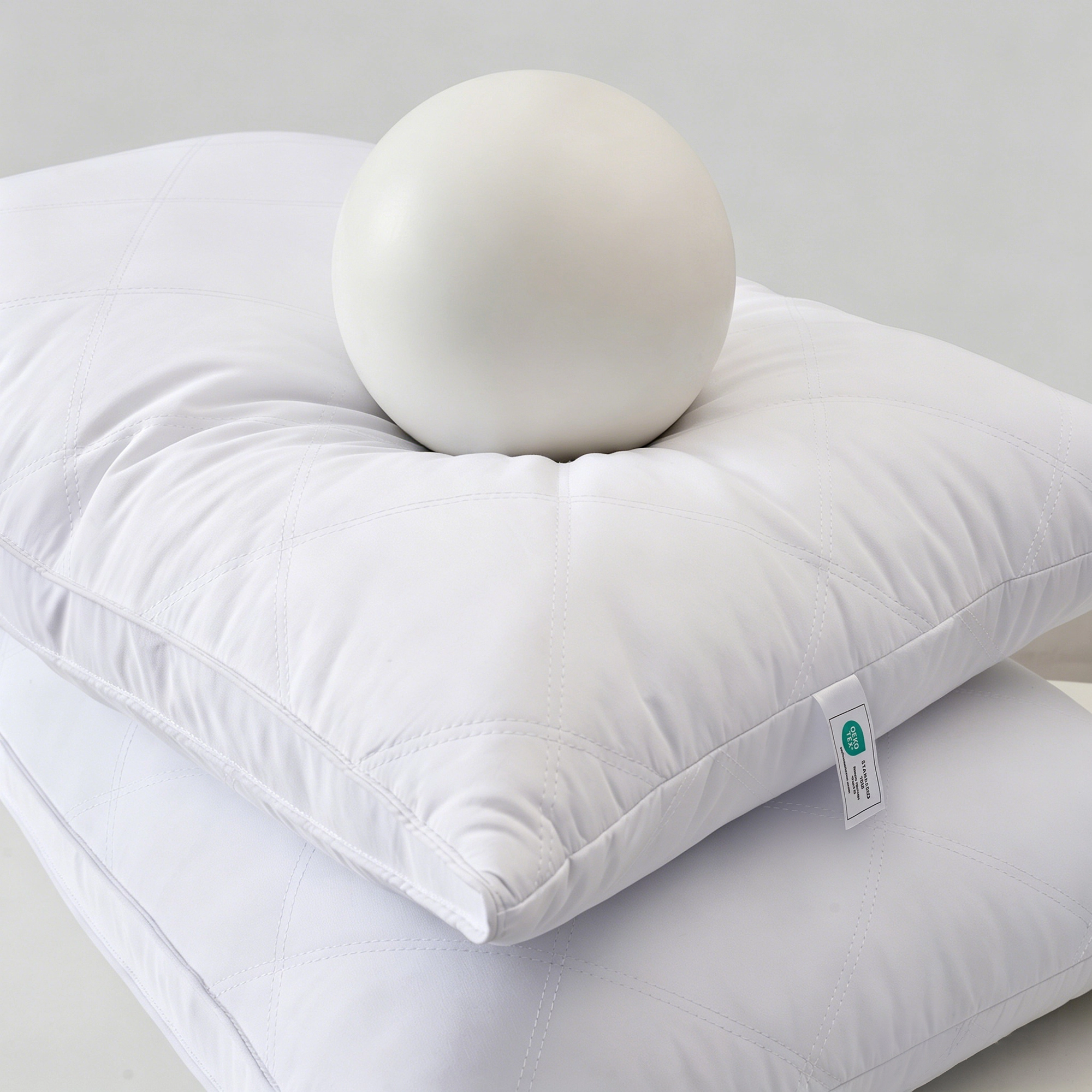 PEACENEST Goose Feather Gusseted Bed Pillows,Medium Support,Set of 2