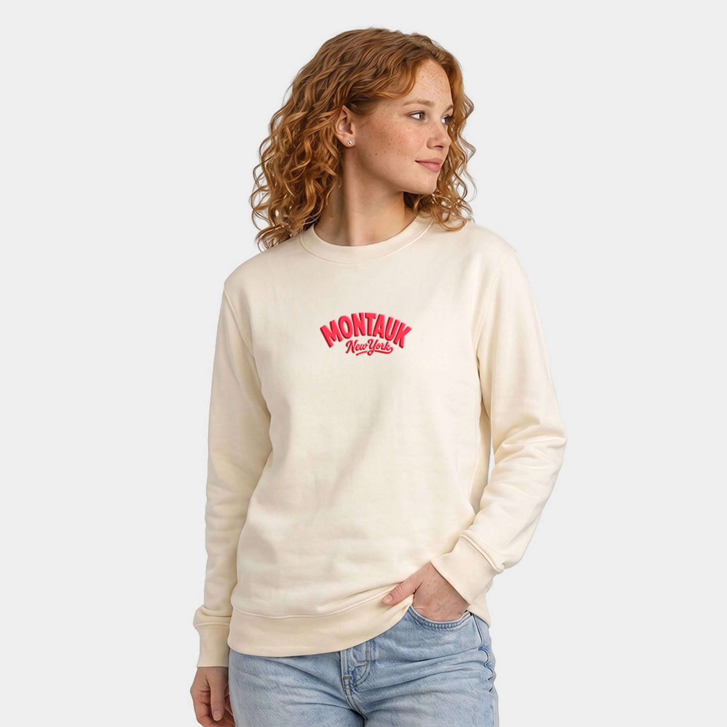 Simply Sage Market - Women's Graphic Sweatshirt Montauk Vibrant Puff Print
