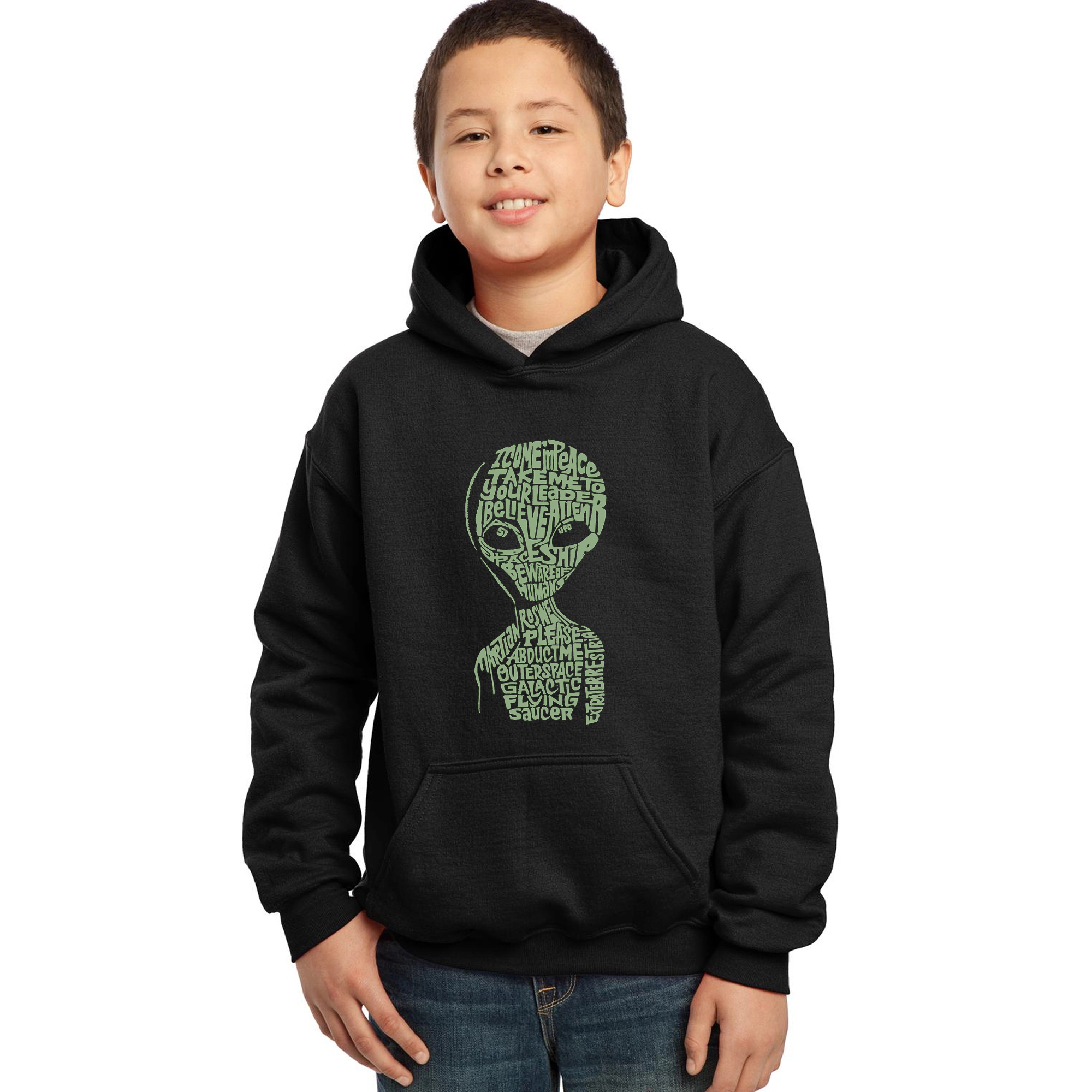 LA Pop Art Boy's Word Hoodie - Alien
