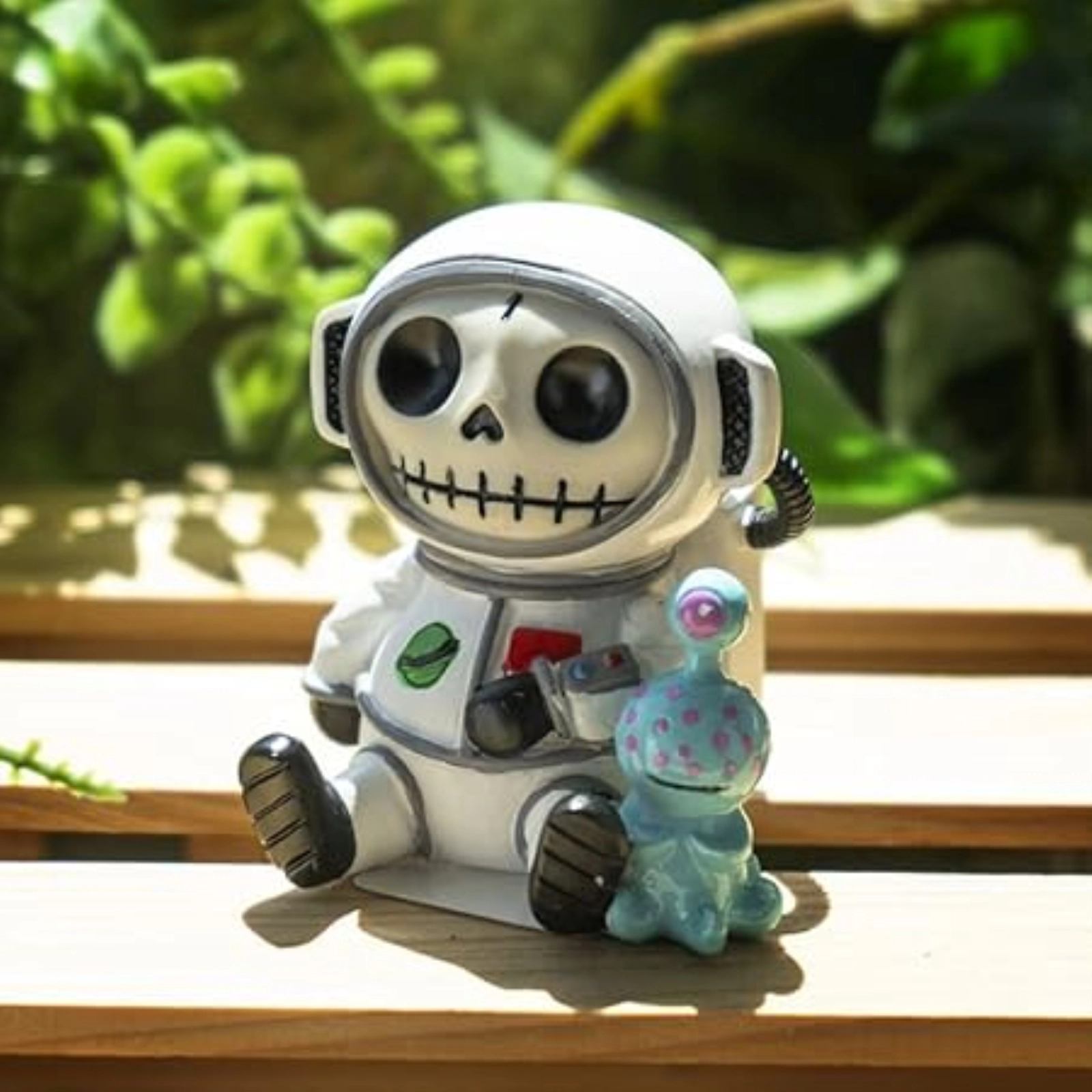 Pacific Giftware Furrybones Cosmo The Space Explorer Astronaut With ET Alien Skeleton in Costume Figurine 2.4 inch