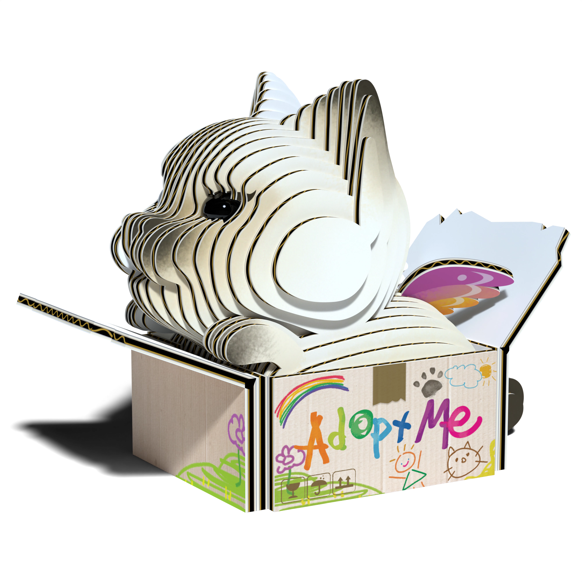 EUGY Cat - Mocha 3D Puzzle - contains 28 puzzle pieces