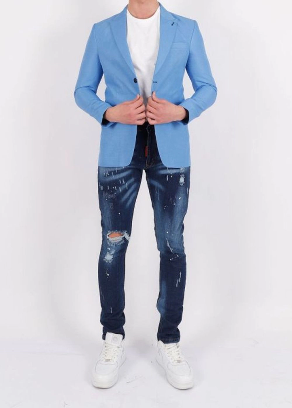 Elie Balleh Men's Slim Fit Solid Sports Coat Jacket