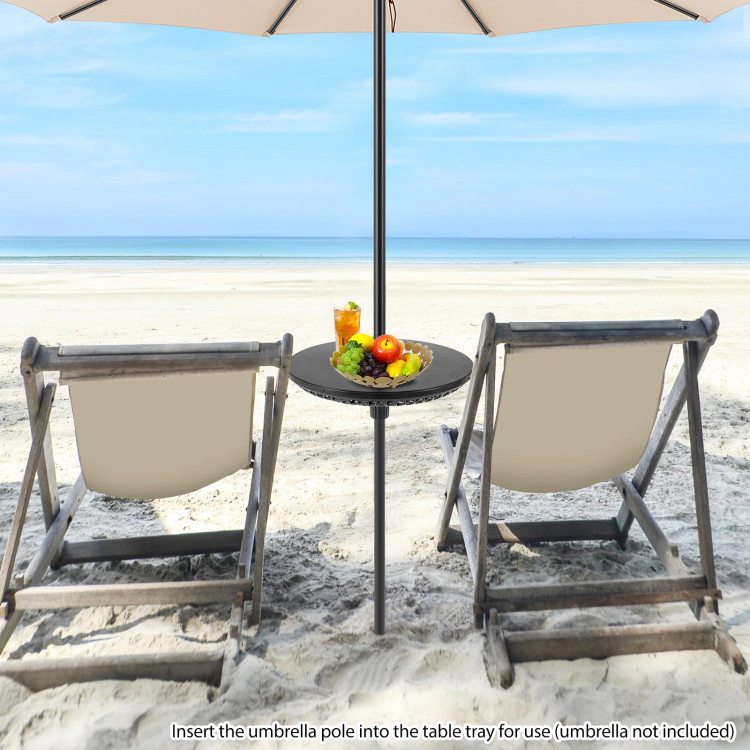 Hivvago Patio Umbrella Table Tray Adjustable With Umbrella Poles