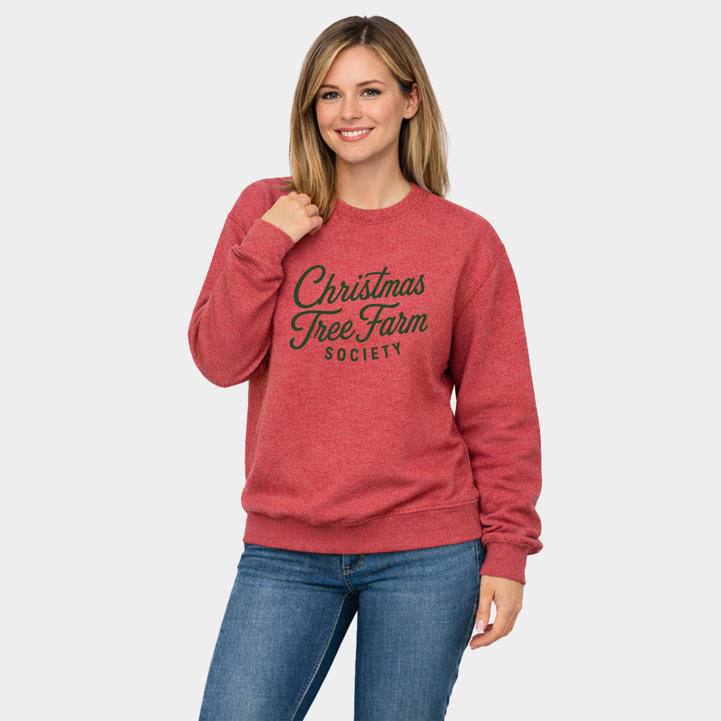Simply Sage Market - Women's Graphic Sweatshirt Christmas Tree Farm Society