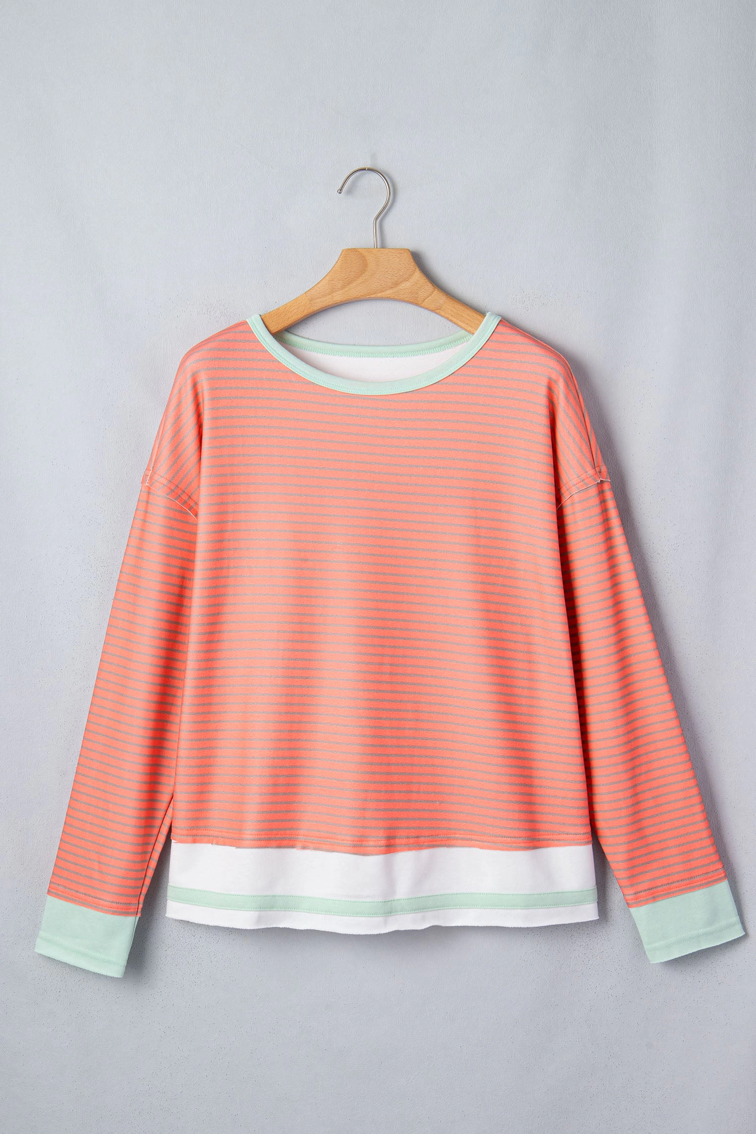 Threaded Pear Joy Detail Raw Seam Long Sleeve Top