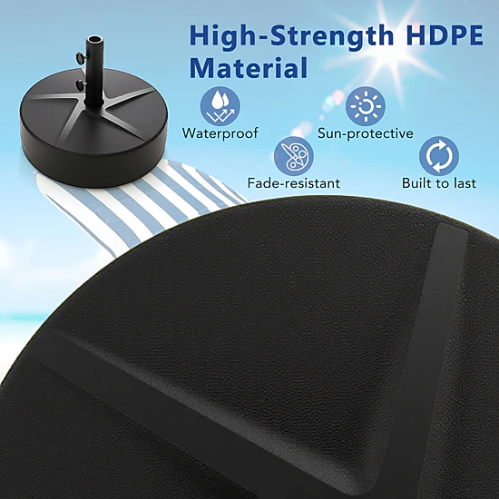 SlickBlue Fillable Patio Umbrella Base with Adapters and Pole