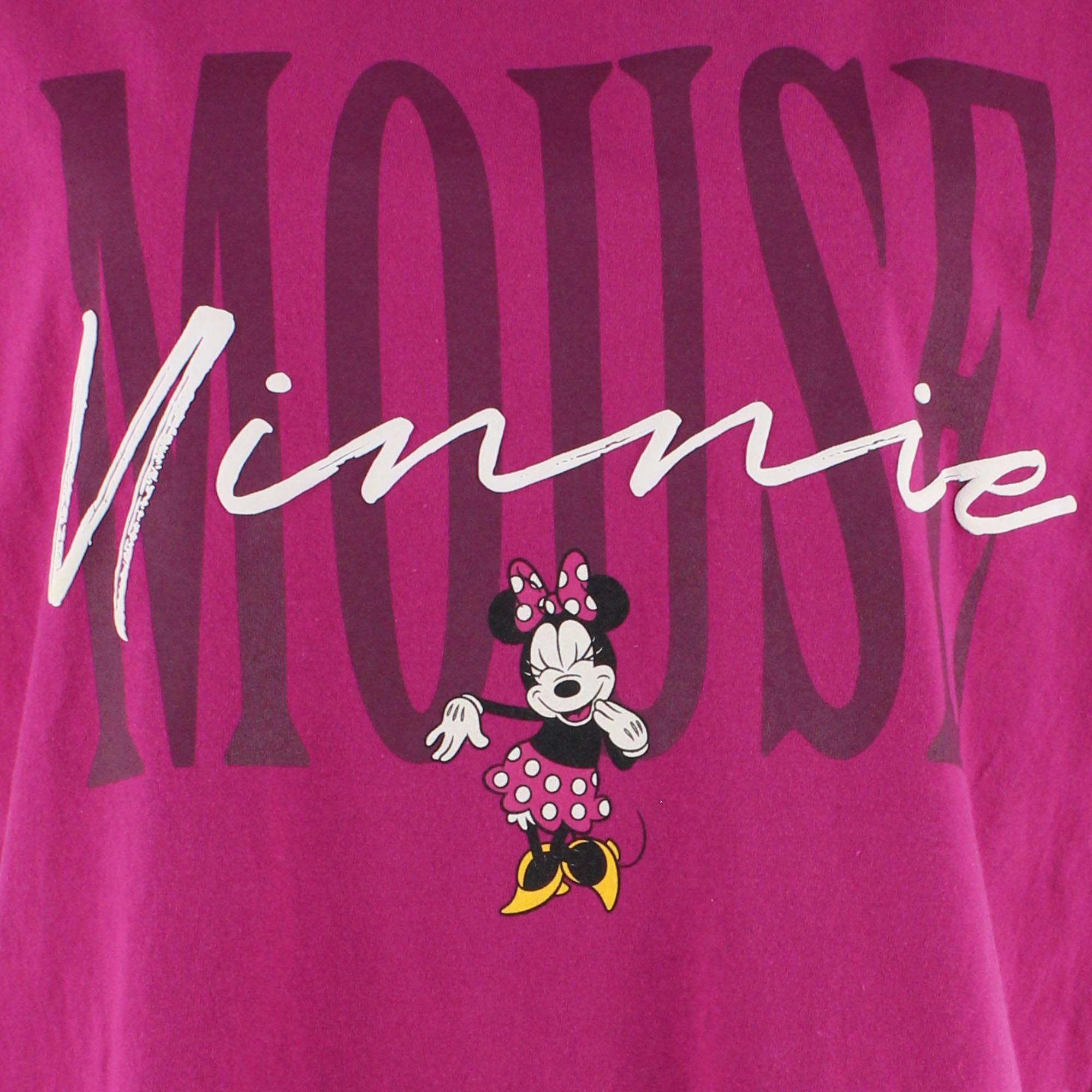 Jerry Leigh Women's Minnie Mouse Script Signature T-Shirt