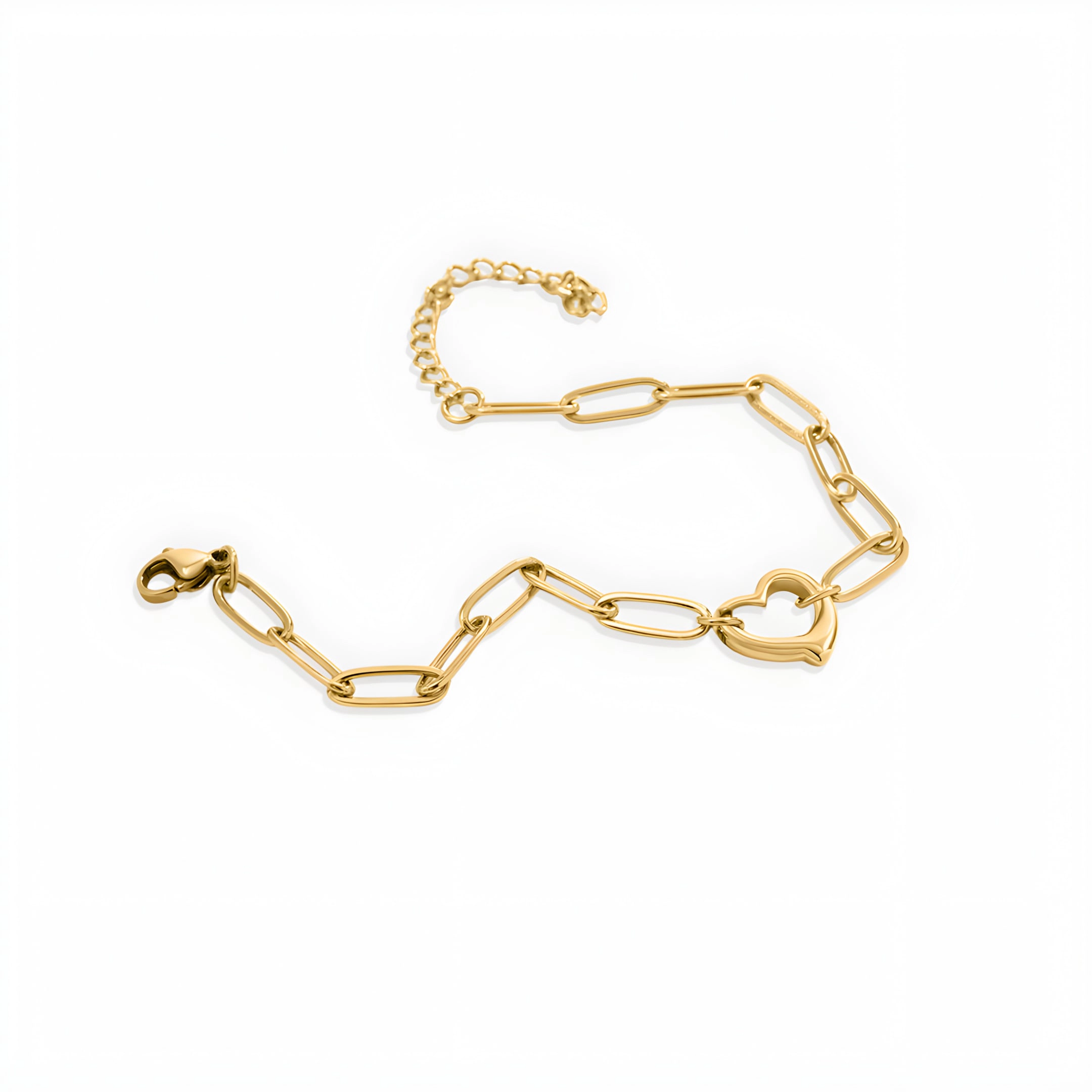 Mint & Lily Women's Open Heart Paperclip Chain Bracelet