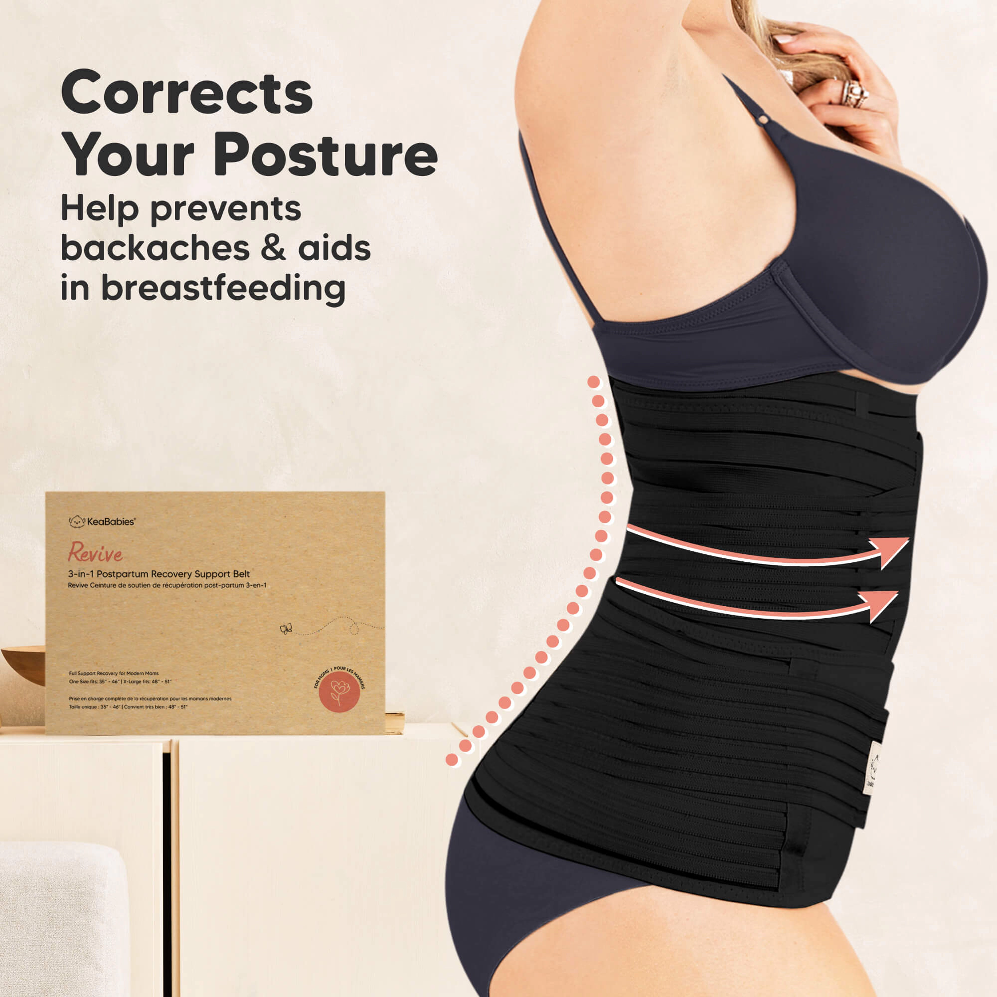 KeaBabies Revive 3-in-1 Postpartum Recovery Support Belt
