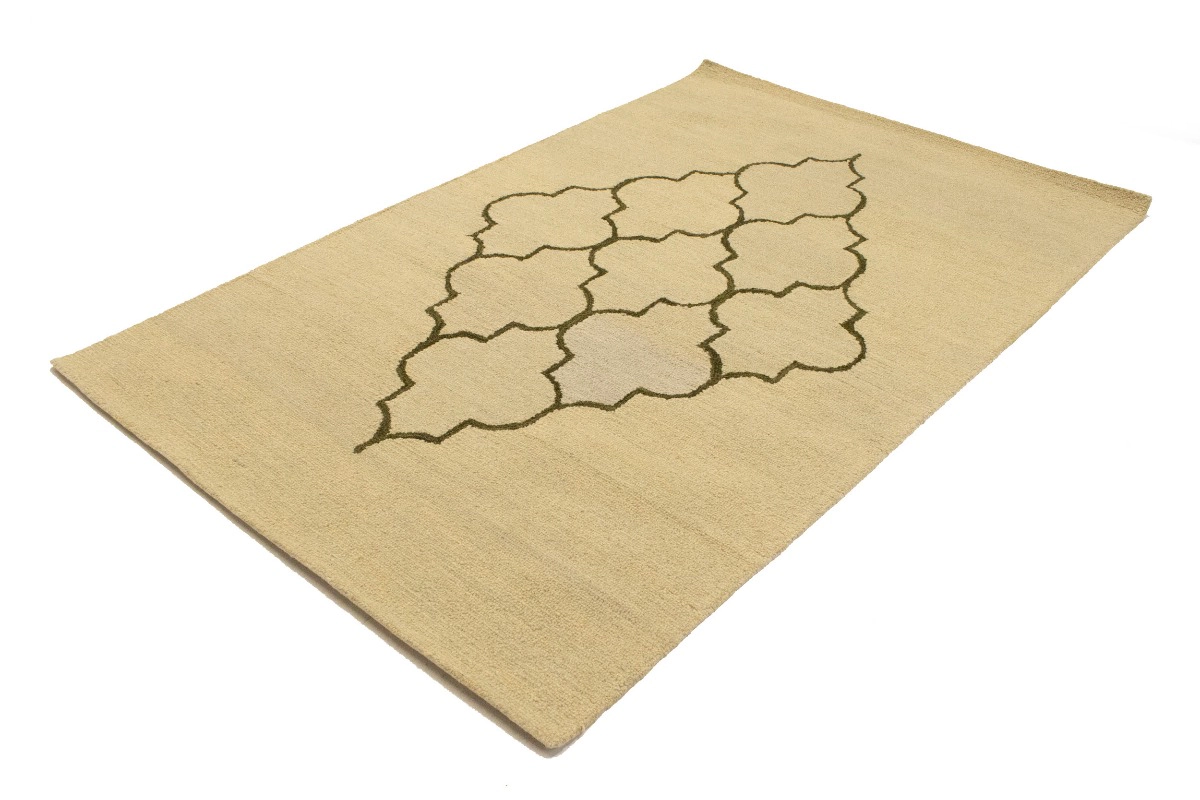 Magic Rugs 5'0 X 8'0 Cream & Brown Modern Hand-Tufted Wool Rug