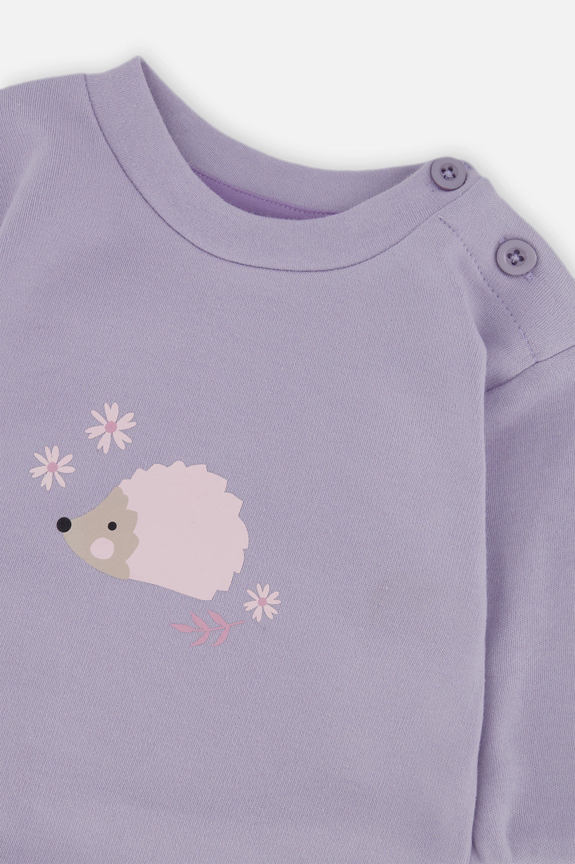 Deux par Girls Organic Cotton Hedgehog Detail Pants and Top Set with Floral Print