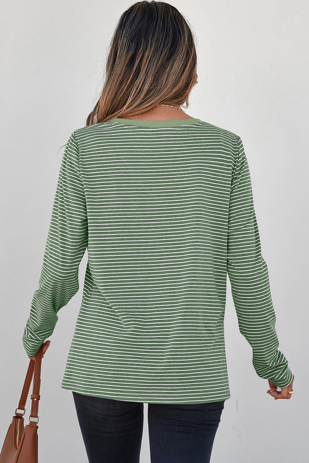 Threaded Pear Women's Capri Stripe Stretchy Long Sleeve Top