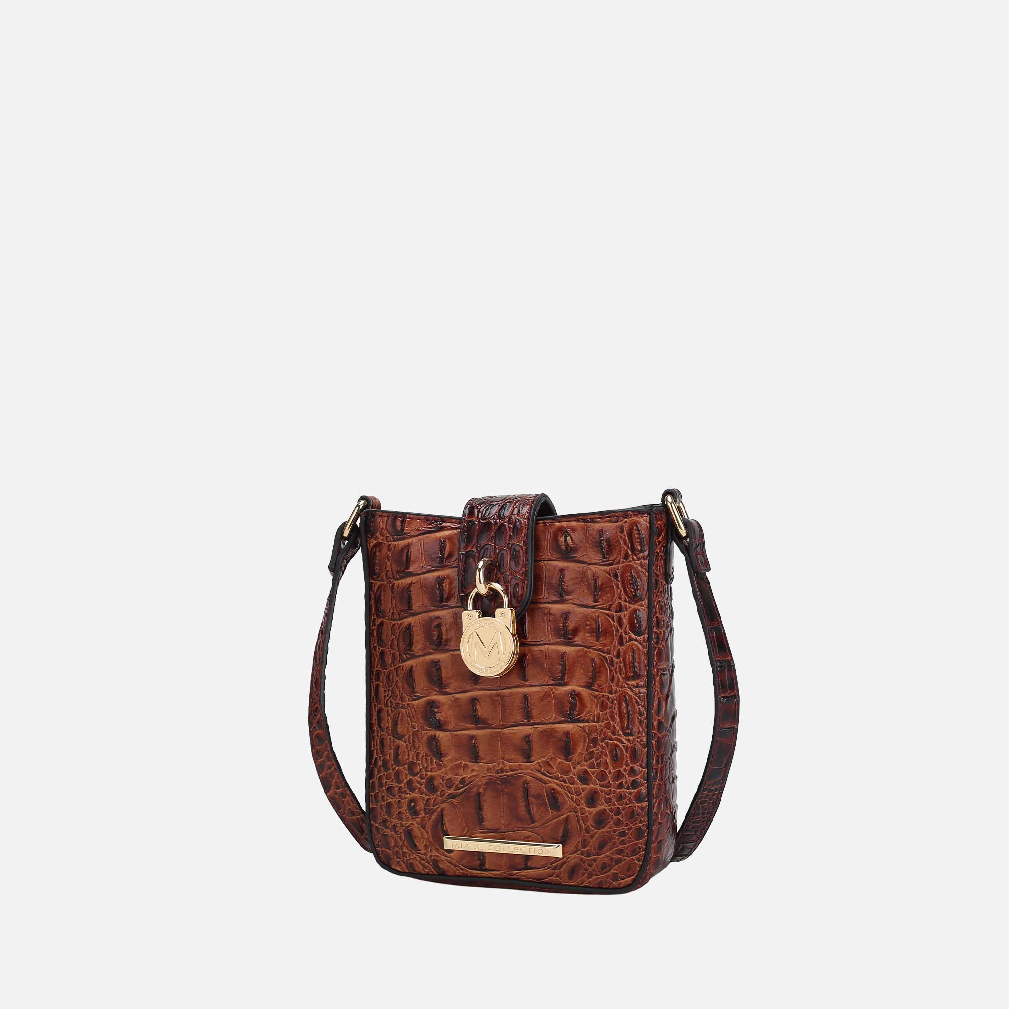 MKF Collection by Mia K Avery Crossbody Bag - Croco Embossed Vegan Leather