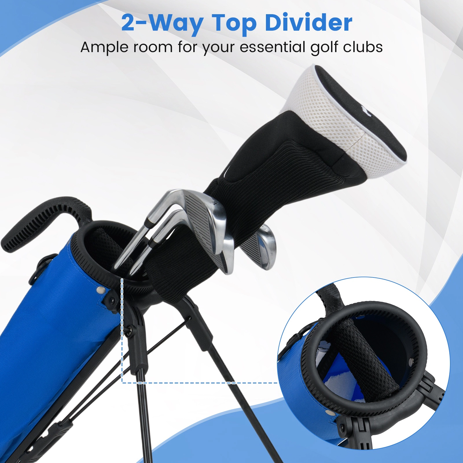 SUGIFT White Press-to-Stand Base Lightweight Golf Stand Bag for the Driving Range