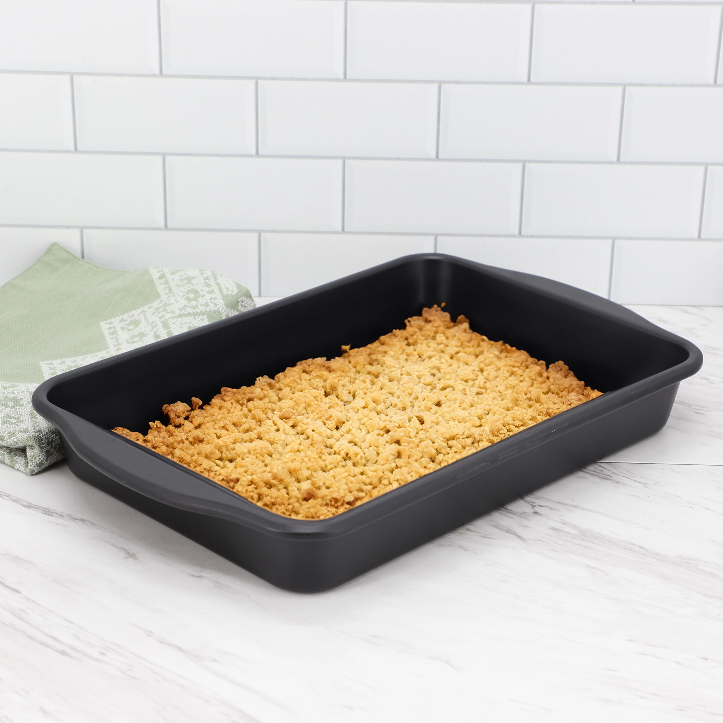 Oster Teston Platinum Collection 13x9 Inch Nonstick Carbon Steel Baking Pan in Matte Black