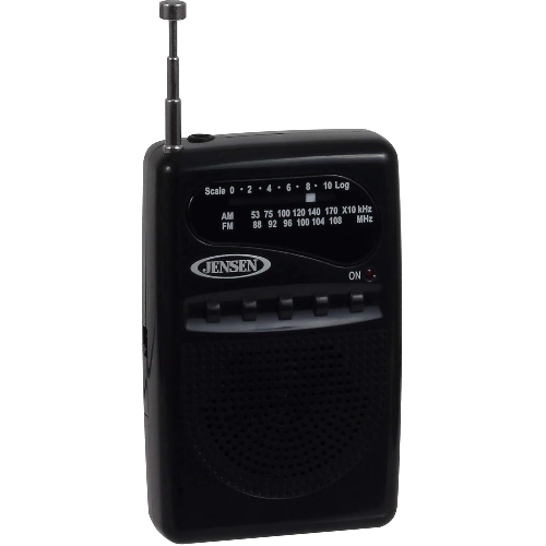 Jensen AM/FM Portable Pocket Radio MR-180, Black