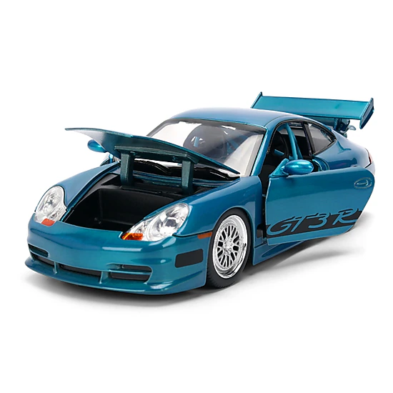 Jada Collectible Porsche 911 Gt3 Rs (996) Blue Color Brush Finish "Fast Five" (2011) Movie "25 Years Of & Furious"