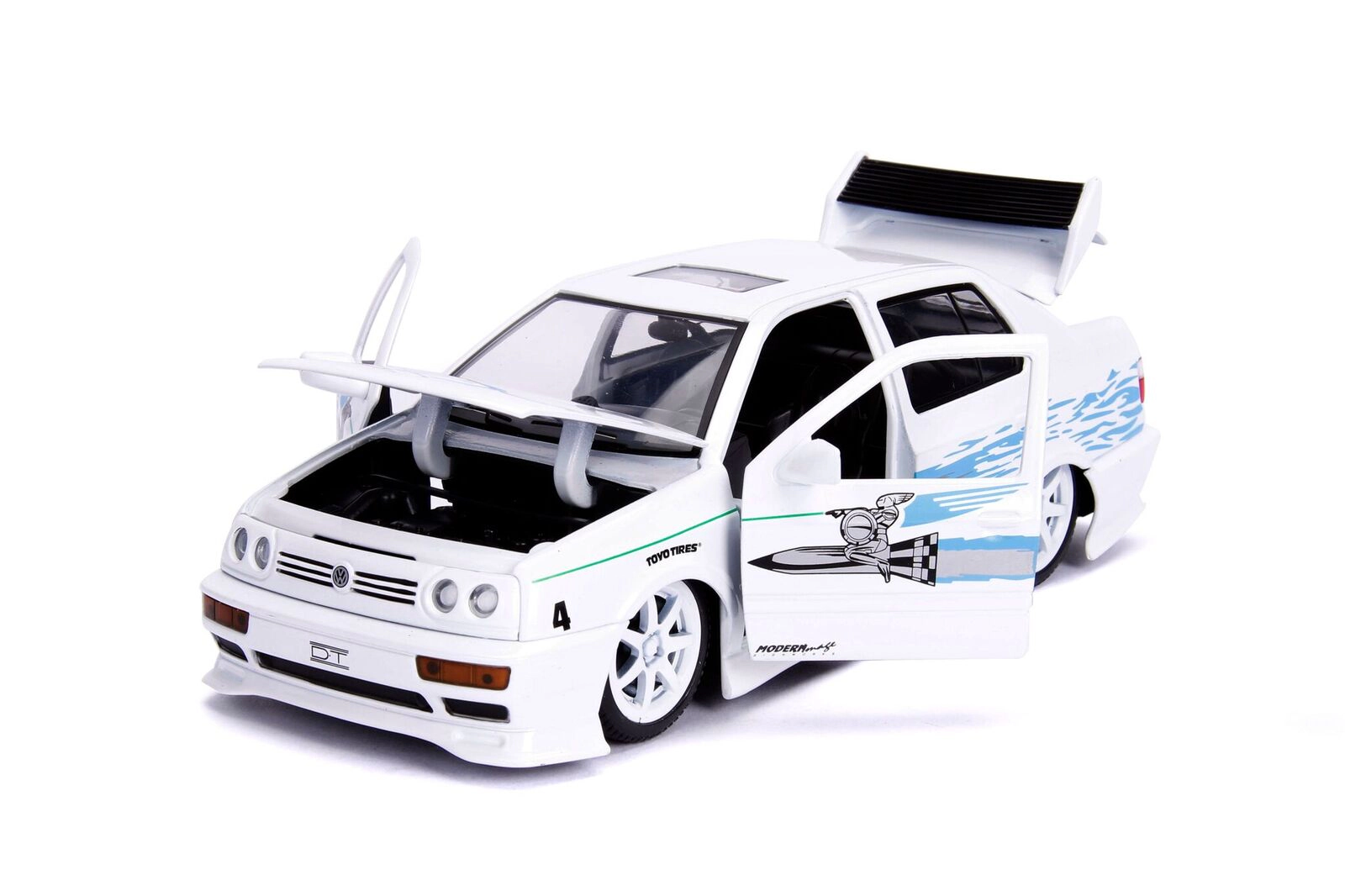 Jada Jesse's Volkswagen Jetta White with Graphics "Fast & Furious" Movie 1/24 Diecast Model Car by Jada