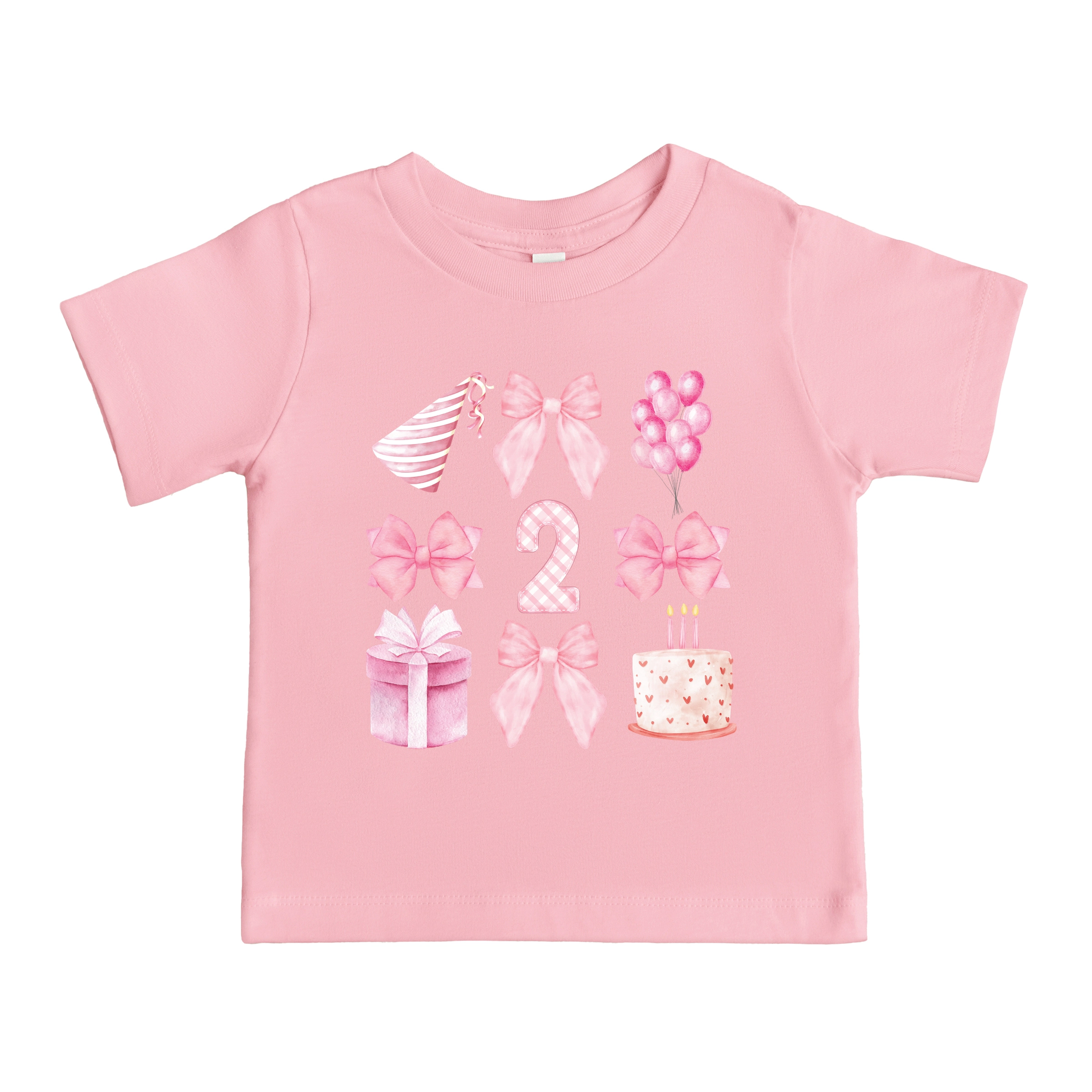 The Juniper Shop - Two Birthday Pink Coquette Toddler Short Sleeve Graphic T-Shirt