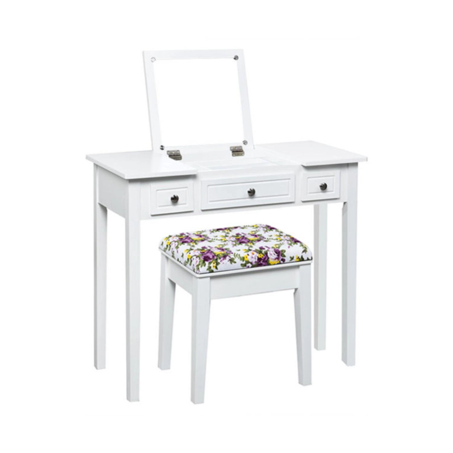 Hivvago Vanity Dressing Table Set With Flip Top Mirror And 3 Drawers