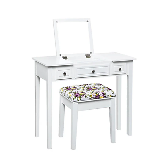 Hivvago Vanity Dressing Table Set With Flip Top Mirror And 3 Drawers