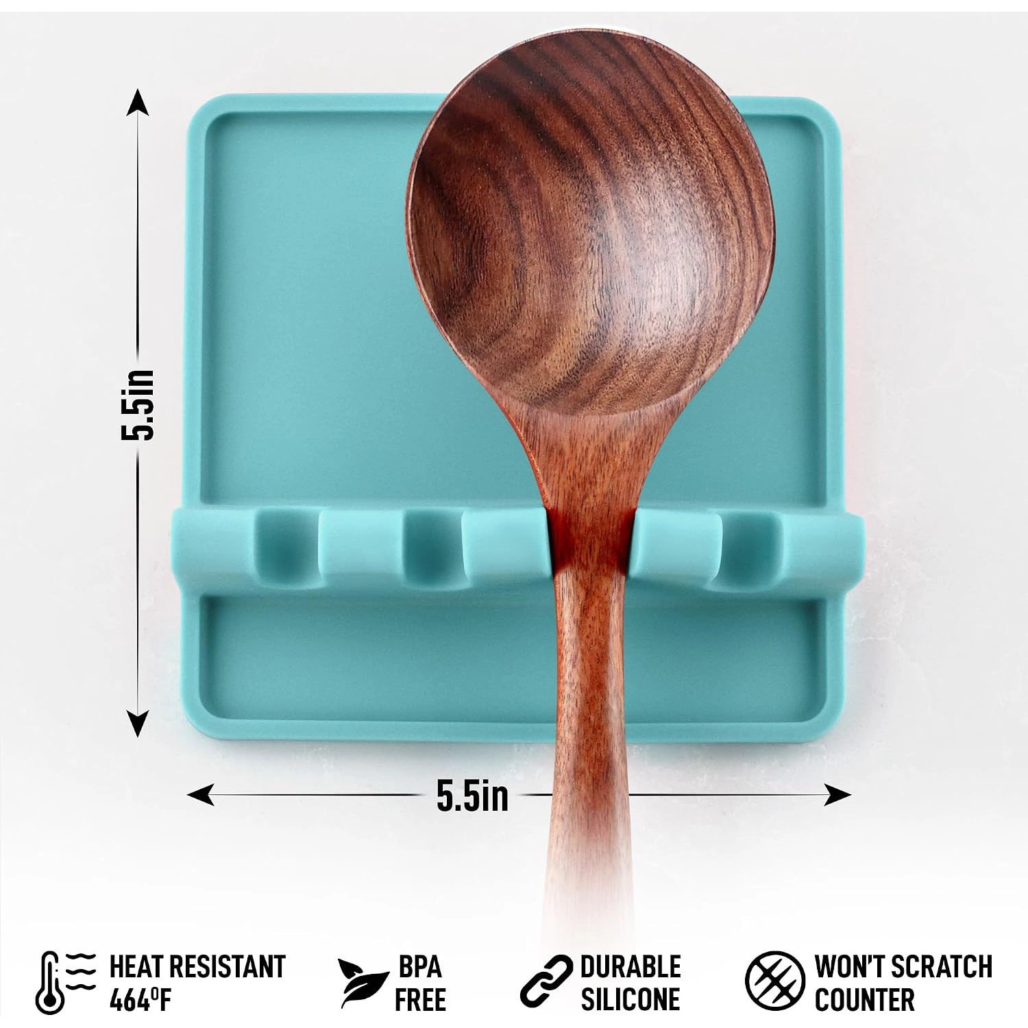 Zulay Kitchen Silicone Utensil Rest with Drip Pad for Multiple Utensils - Heat-Resistant & Spoon Holder Stove Top