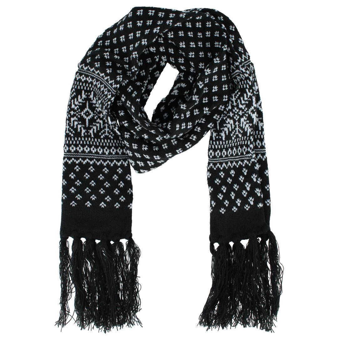 Polar Wear Men's Winter Snowflake Pattern Heavyweight Knit Scarf