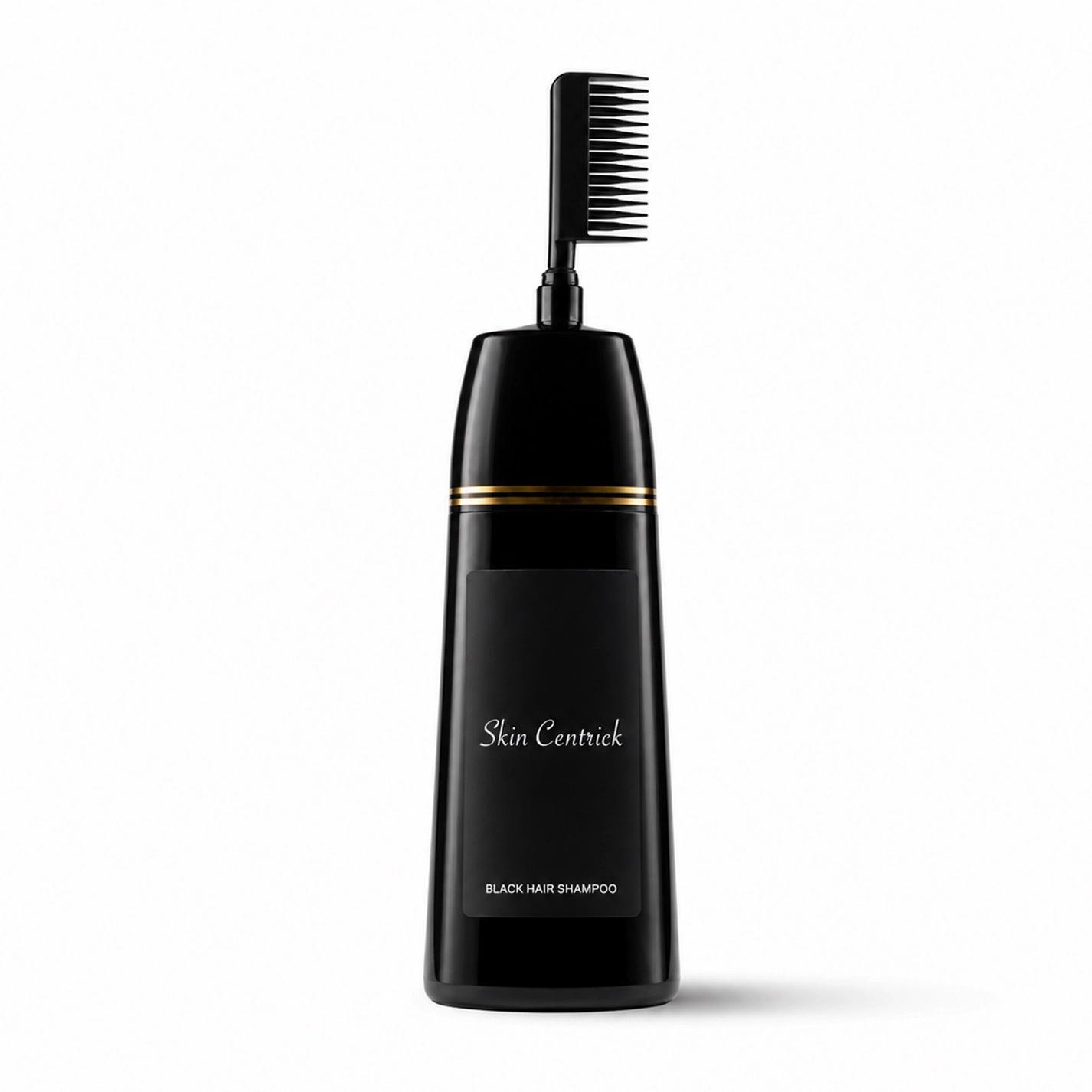 Skin Centrick | Black Hair Color Shampoo | 2-in-1 Color & Cleansing | Ginseng & Ginger | Gray Hair Coverage | 400 ml