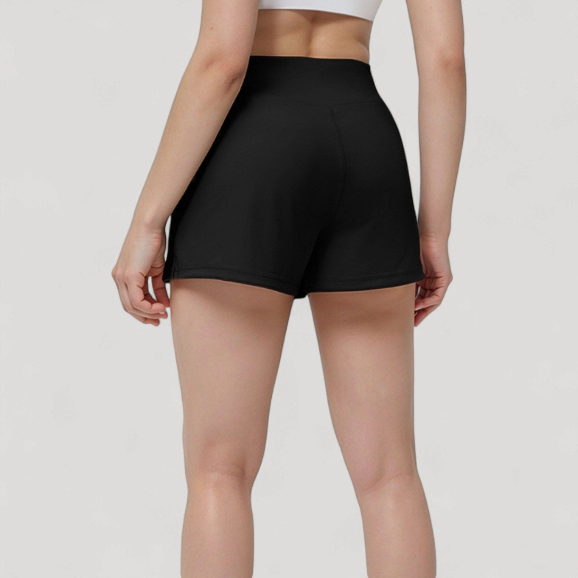 Anna-Kaci Women's High Waist Performance Shorts with Wide Waistband and Side Pockets for Active Comfort