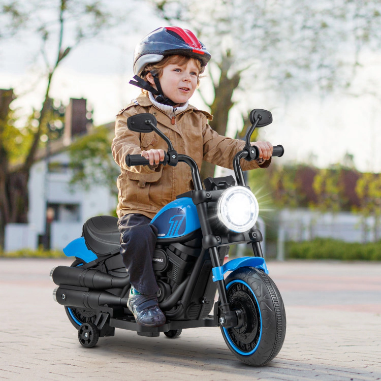 Hivvago Kids Electric Motorcycle with Training Wheels and LED Headlights
