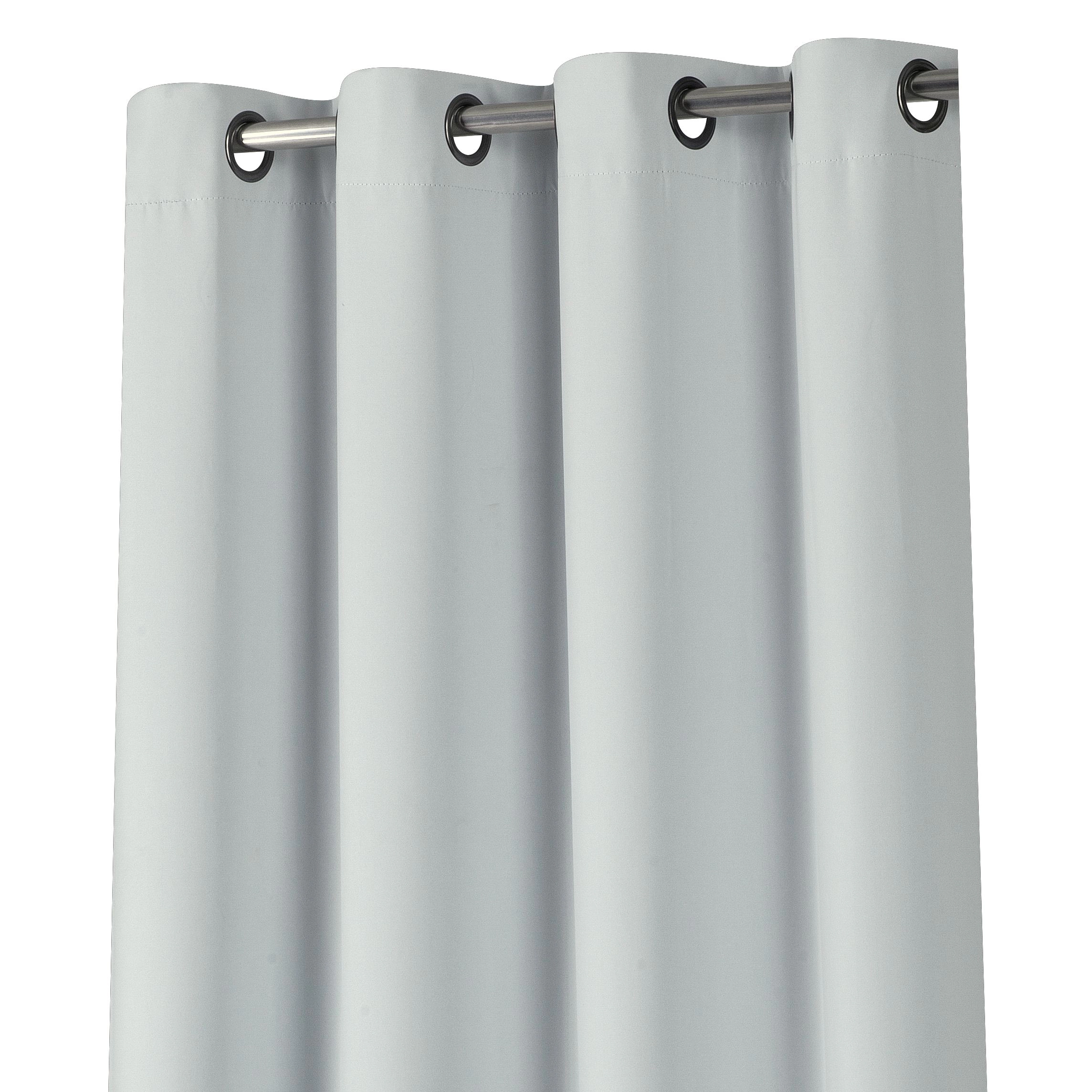 Kate Aurora 2 Piece Soft Cloud Gray Grommet Top 100% Blackout Curtain Panels