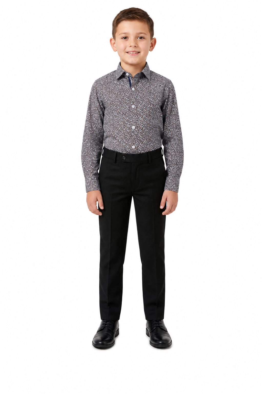 Elie Balleh Boys Slim Fit Printed Short Sleeve Shirt
