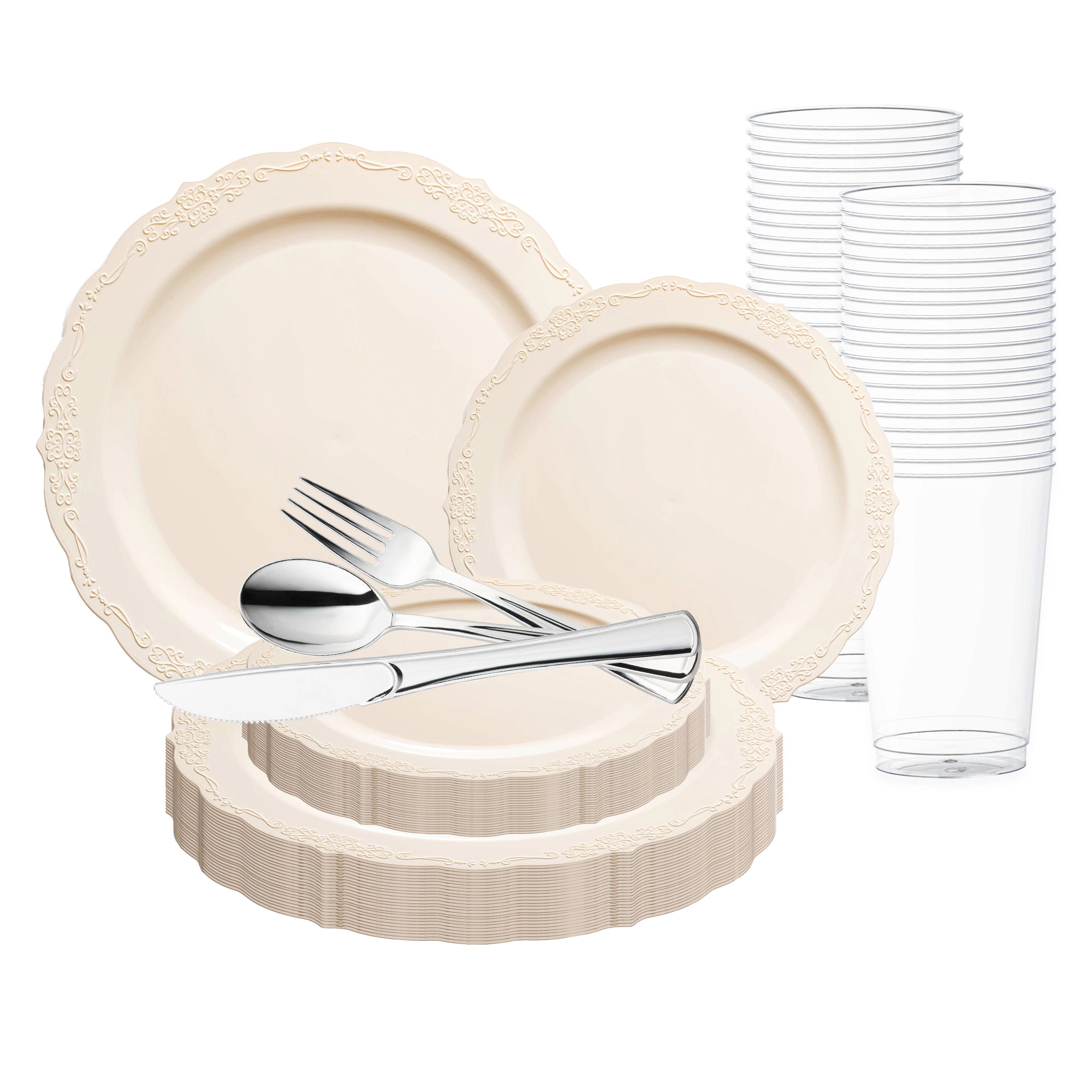 Smarty Had A Party Vintage Round Disposable Plastic Wedding Value Set