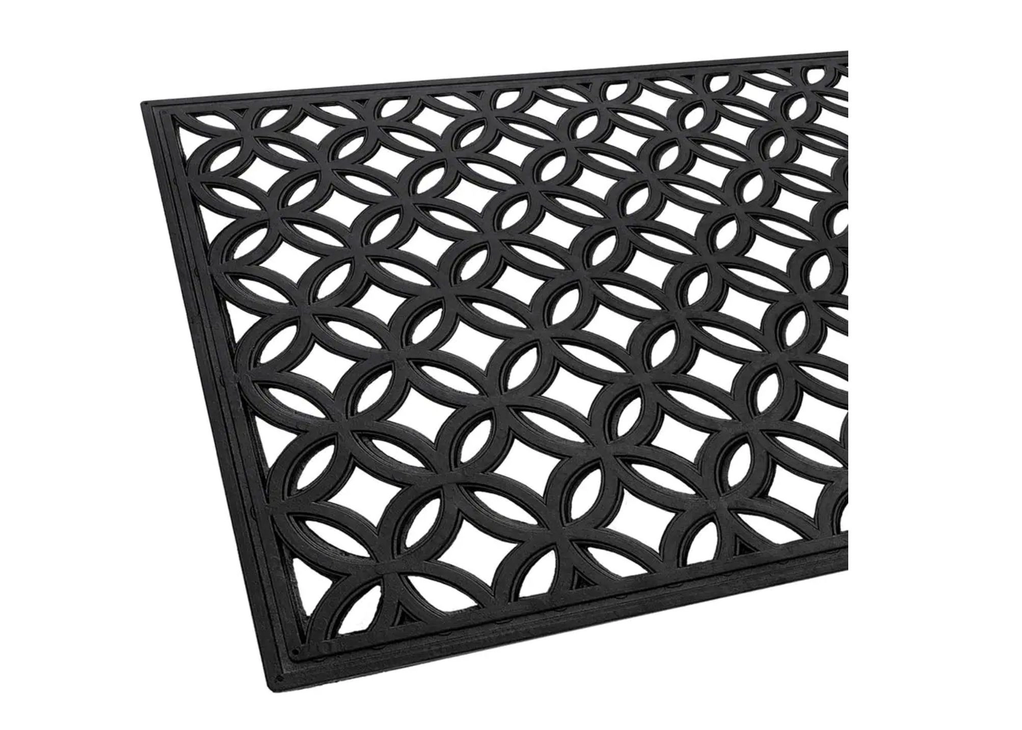 Kate Aurora Diamond 18 in. x 30 in. Wrought Iron Designed Non Skid Rubber Outdoor Door Mat