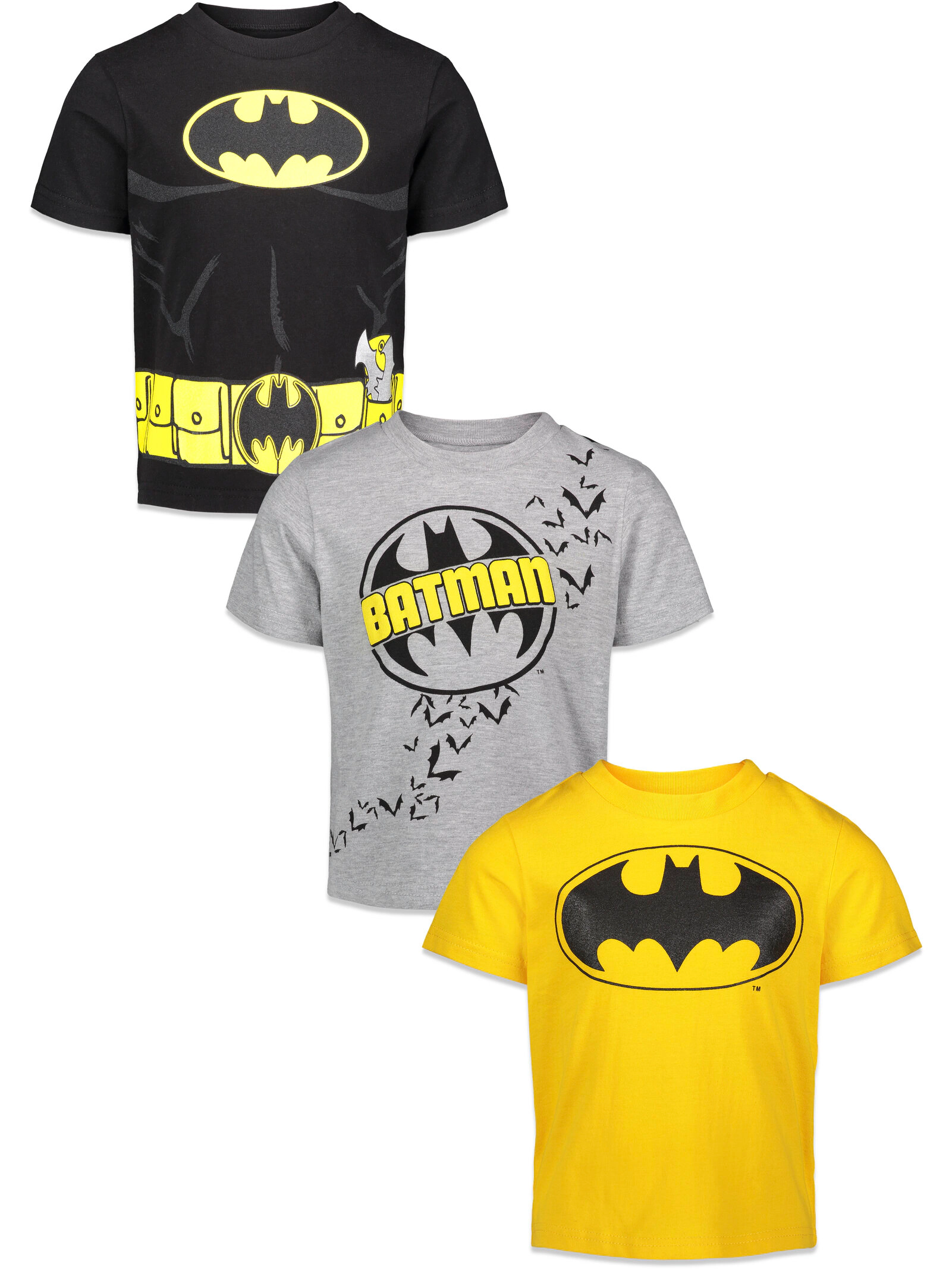 DC Comics Justice League Batman Boys' Short Sleeve T-Shirt 3-Pack