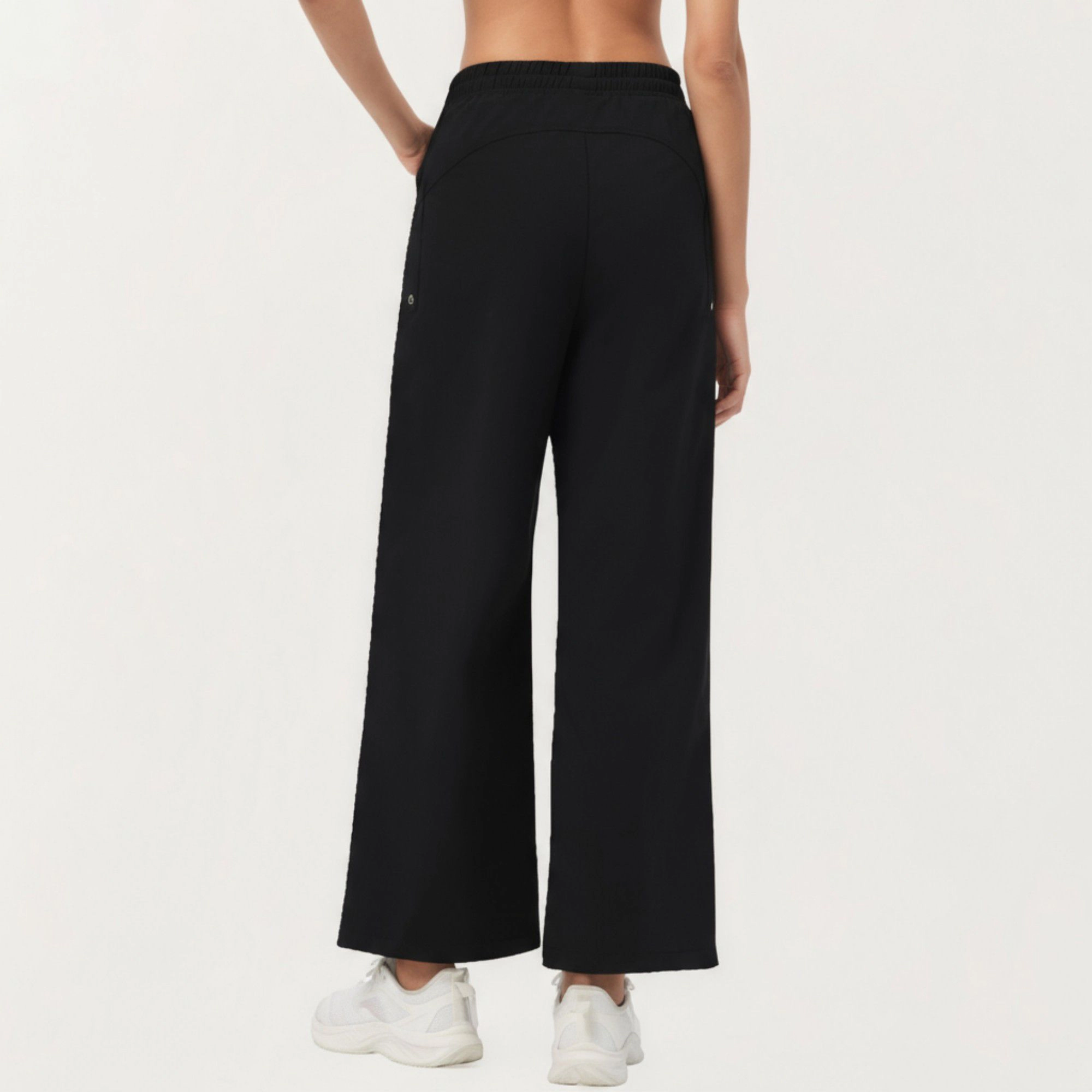 Anna-Kaci Women's High-Waist Wide-Leg Cargo Sweatpants with Adjustable Drawstring and Utility Pocket Design