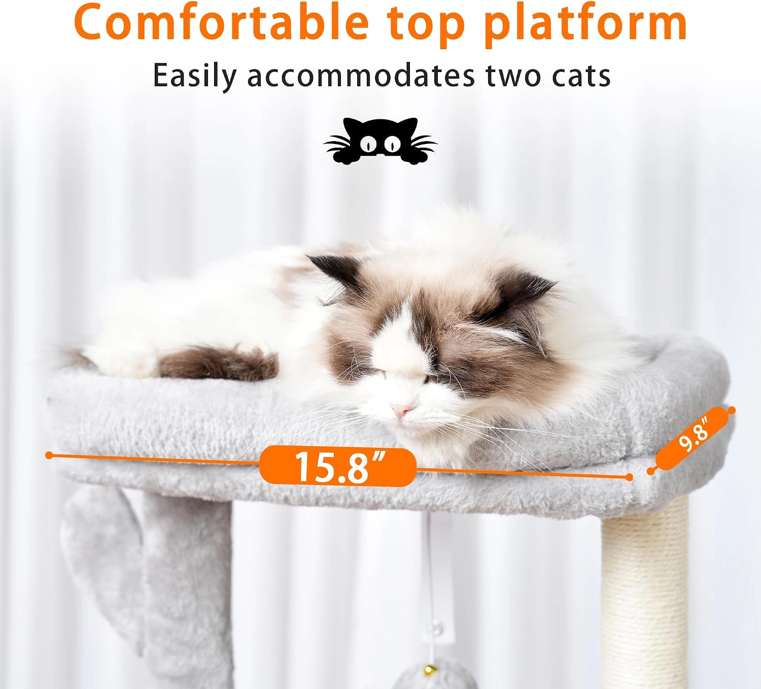 Heybly comes with a cat tree wrapped entirely in sisal.