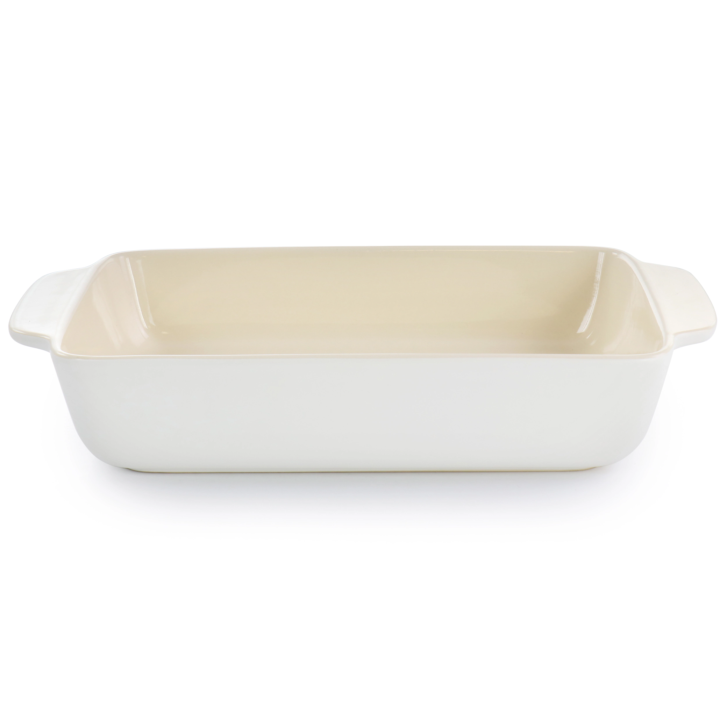 Crockpot Artisan 4 Quart Rectangular Stoneware Bake Pan in Cream