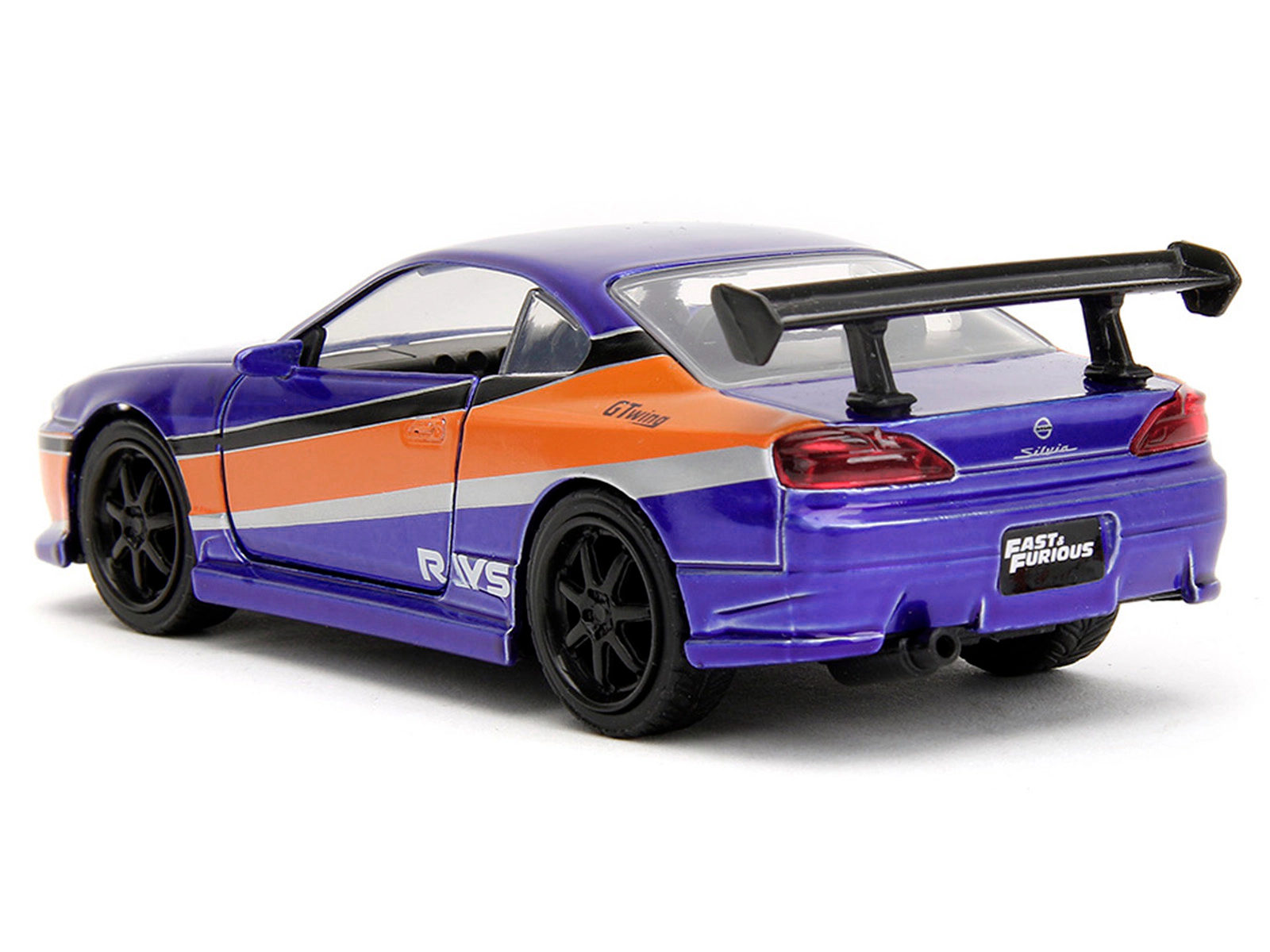 Jada 2001 Nissan Silvia S15 RHD (Right Hand Drive) Blue Metallic with Graphics "The Fast and the Furious
