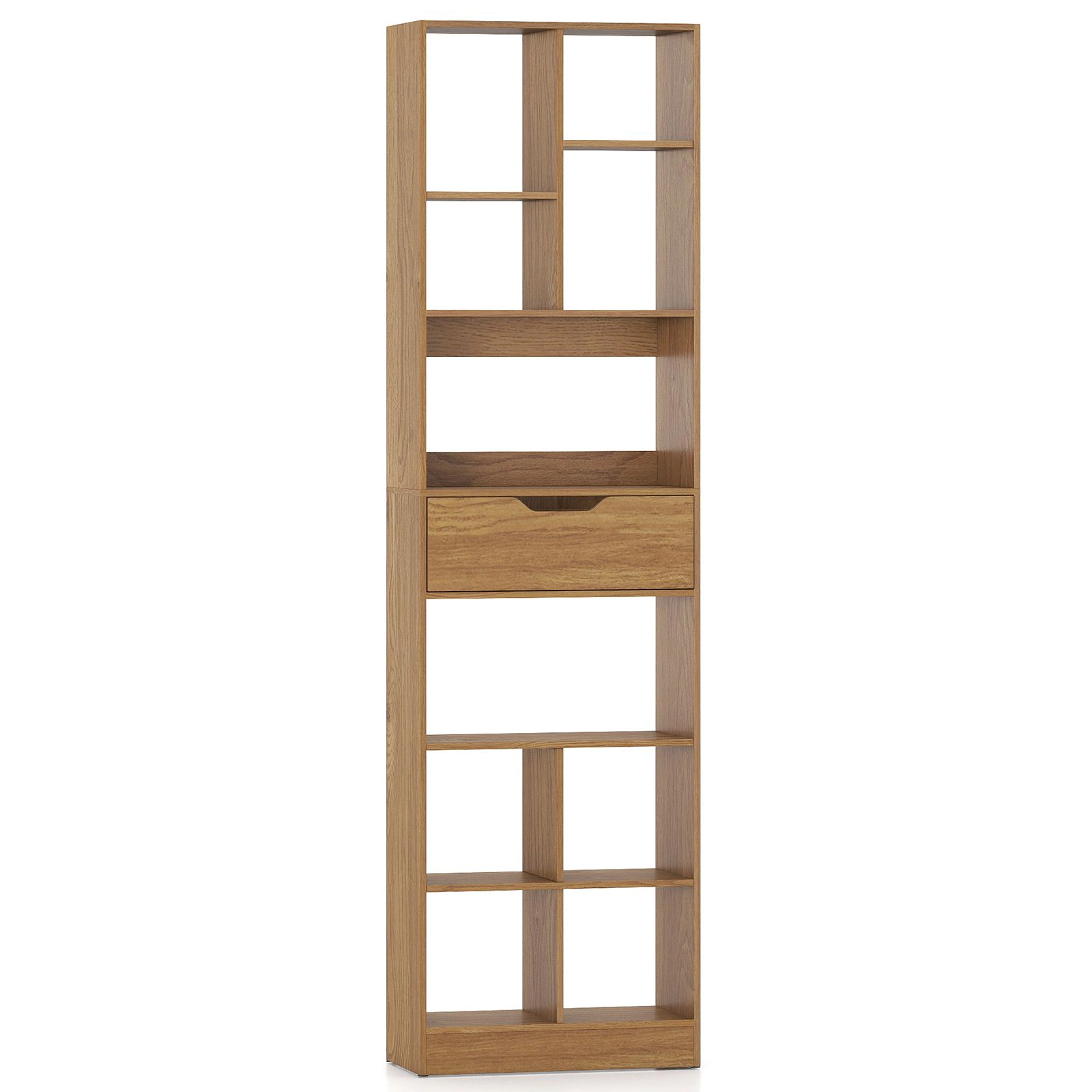 SlickBlue 71 Inch Freestanding Bookshelf with Storage Cabinet Drawer