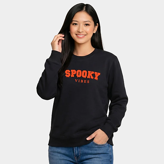 Simply Sage Market - Women's Graphic Sweatshirt - Spooky Vibes Puff Print