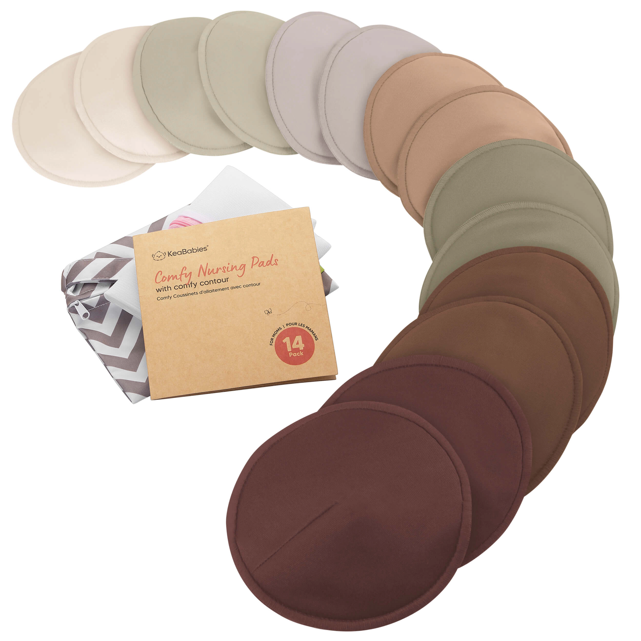 KeaBabies 14-Pack Comfy Nursing Pads (Sable)