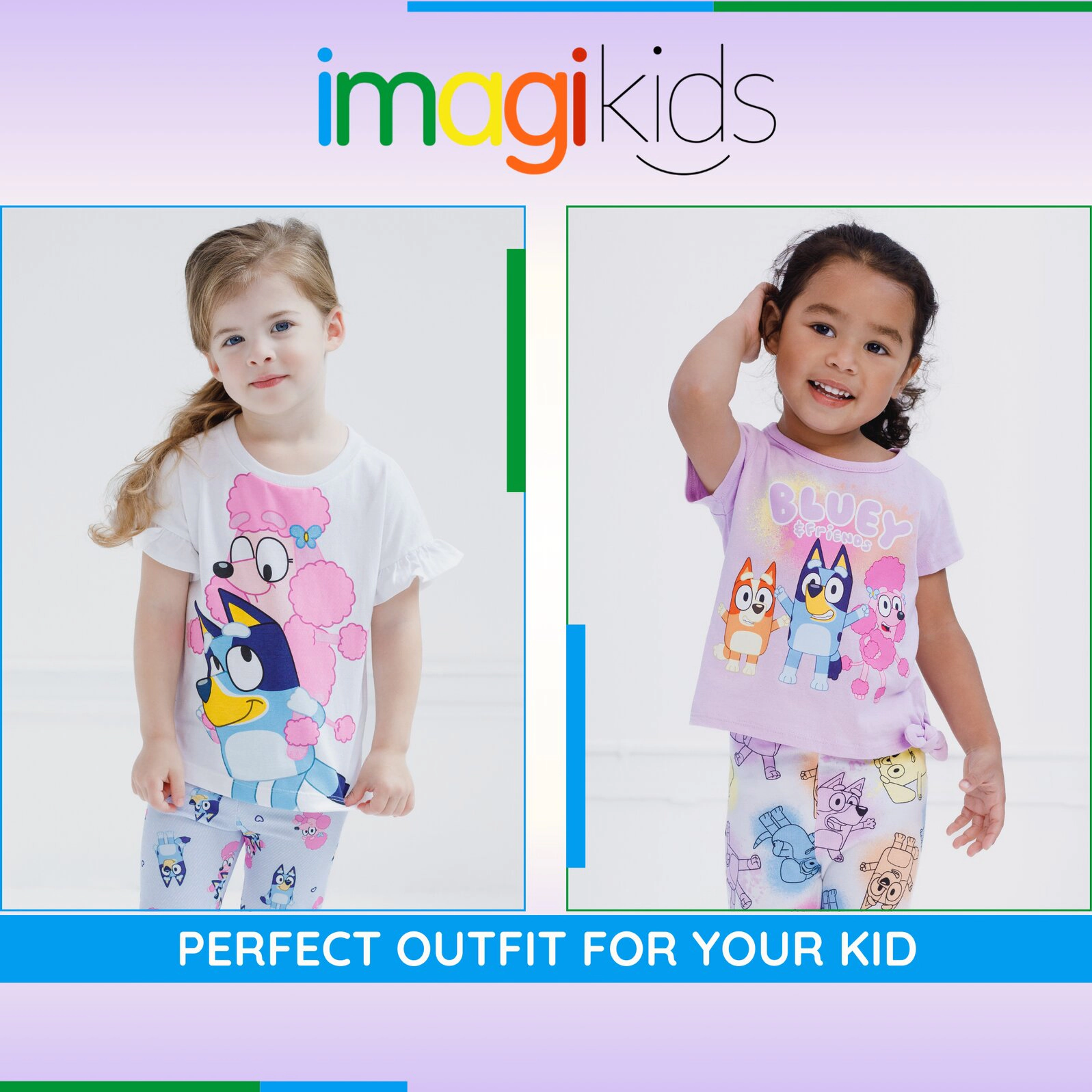 Bluey Girls' 2-Piece T-Shirt and Pants Set
