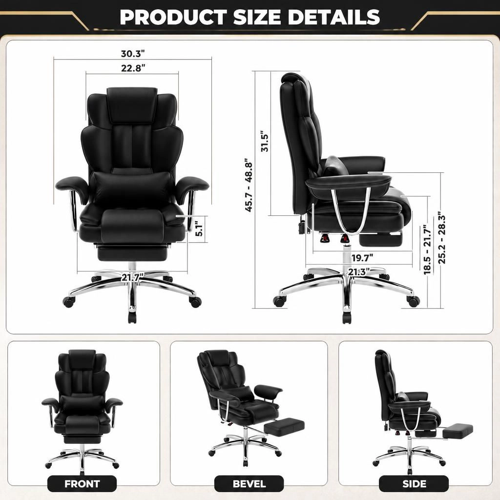 GOODSILO Ergonomic PU Leather Adjustable Office Chair
