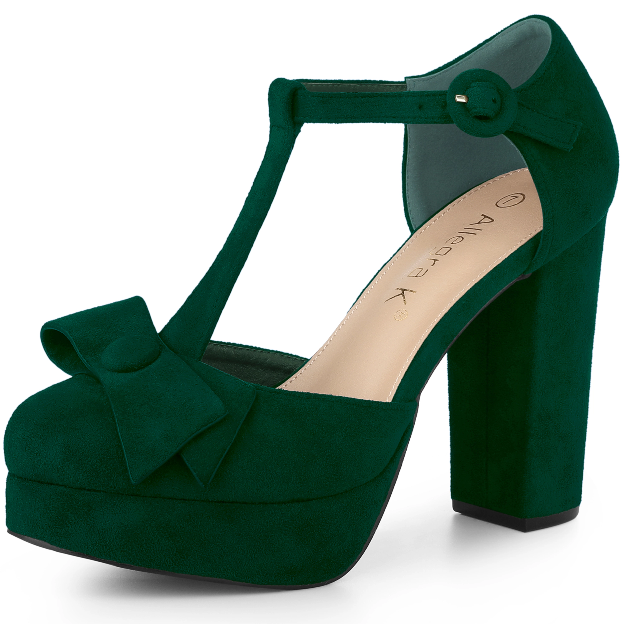 BLISSFUL STEP Women Party Chunky Platform Pumps Heels Dress Shoes