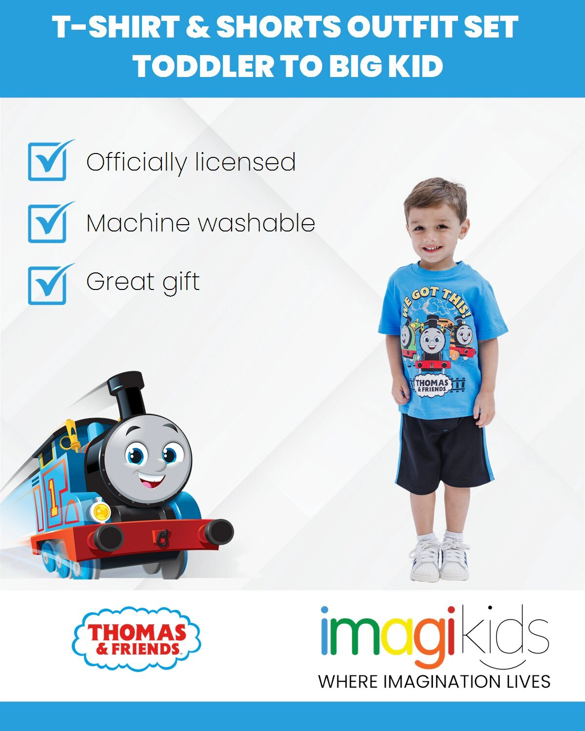 Thomas & Friends Boys' Athletic 2-Piece T-Shirt and Shorts Set