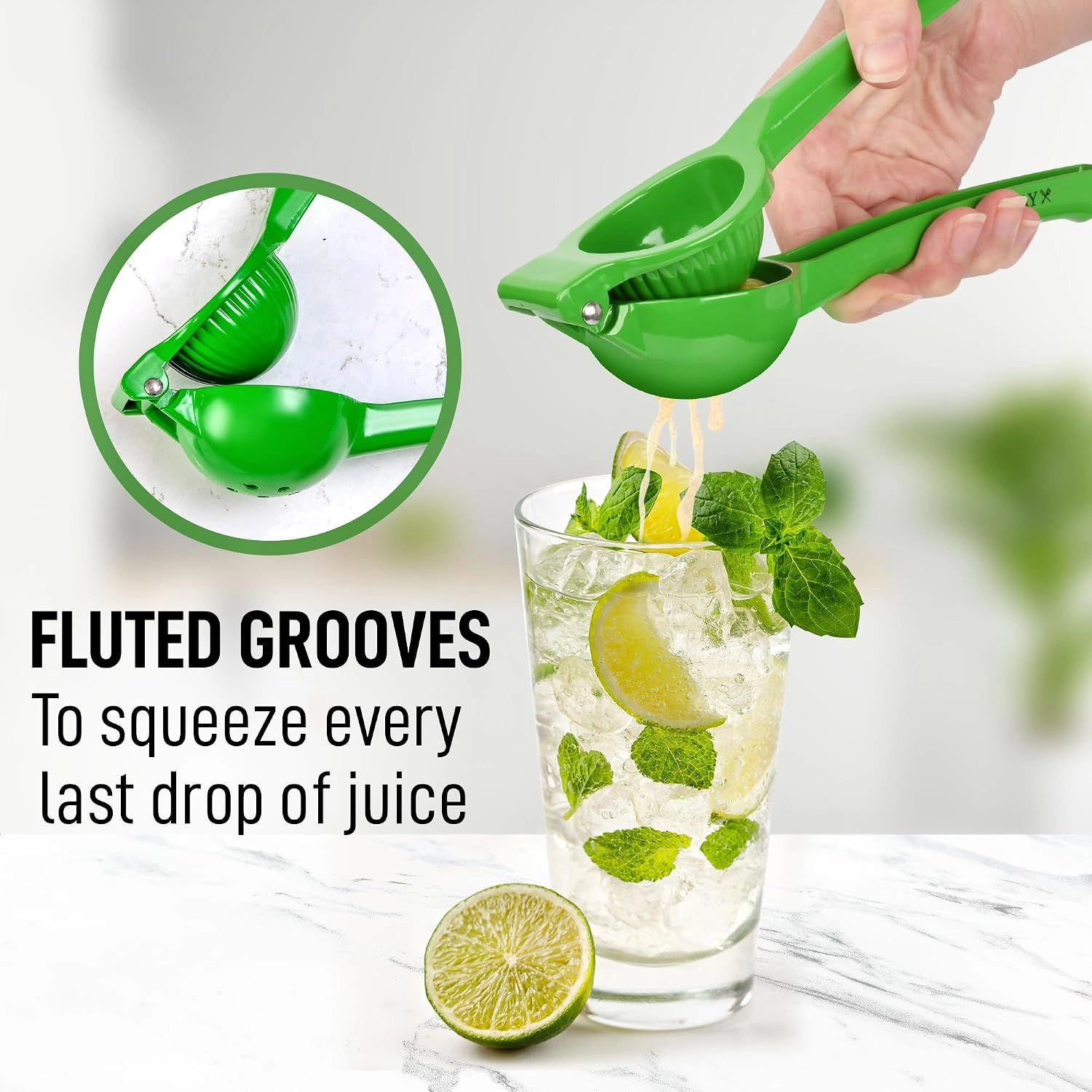 Zulay Kitchen Metal Lime Squeezer – Heavy-Duty Citrus Juicer for Maximum Juice Extraction